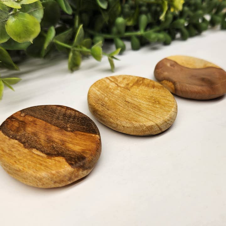 Meraki Gemstones - Wholesale Spiritual Stone/Crystal - Palo Santo Worry Stone, Worry Wood, Thumb Stone 5 Pack