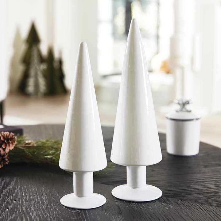 Face to Face 14" White Glass Tree for wholesale by Santa Barbara Design Studio by Creative Brands