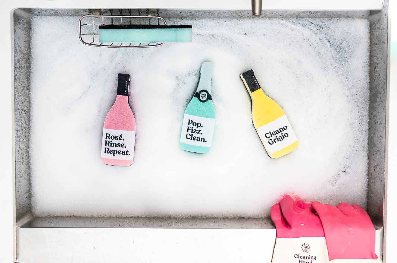 Wine Wash Co. - Wholesale Cleaning Sponge - Scrubbly™ Kitchen Sponge: Rosé Rinse Repeat5