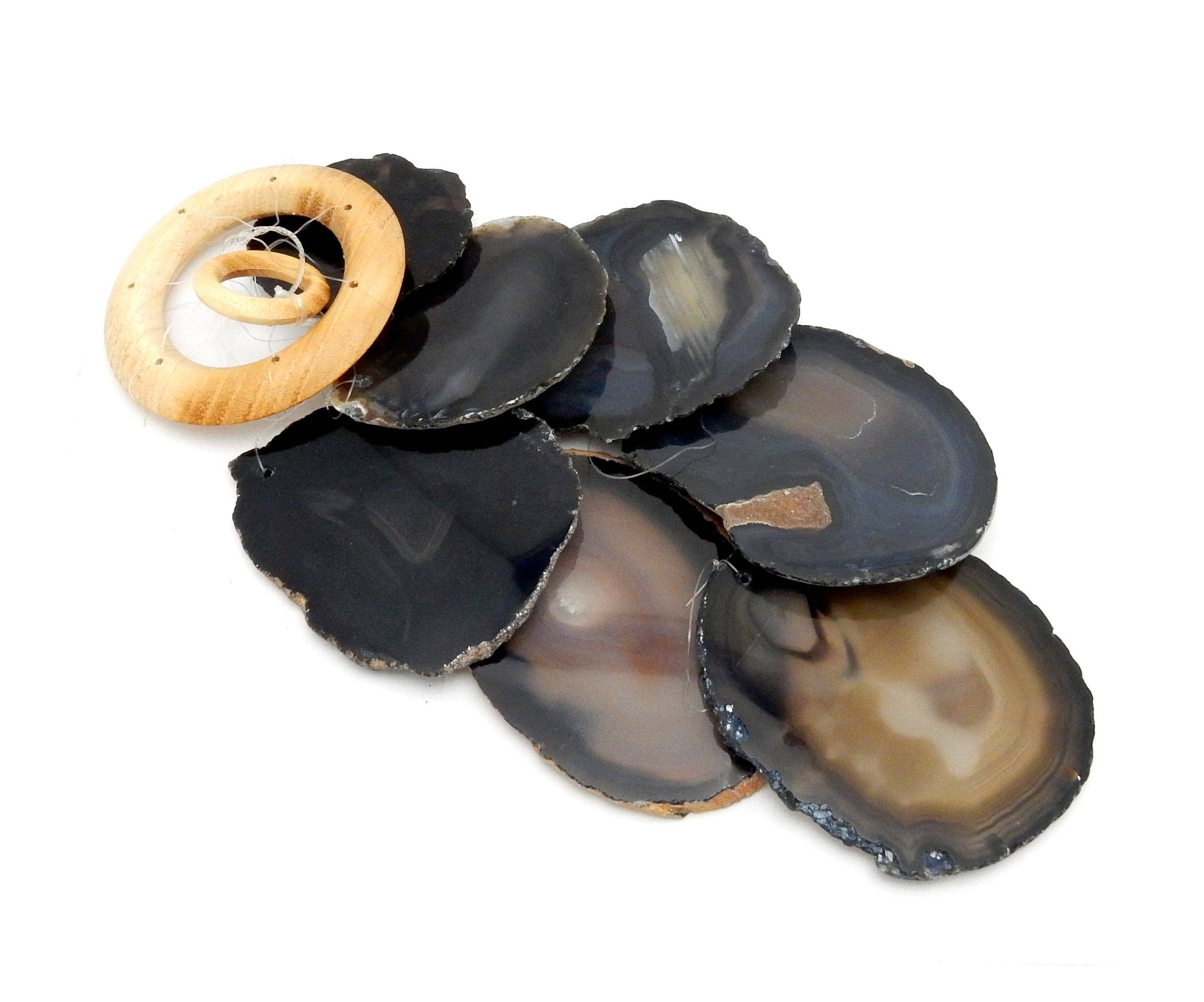 Rock Paradise - Venta al por mayor Campanas de viento - Móvil de Viento con Rodajas de Ágata para Decoración Espiritual del Hogar17