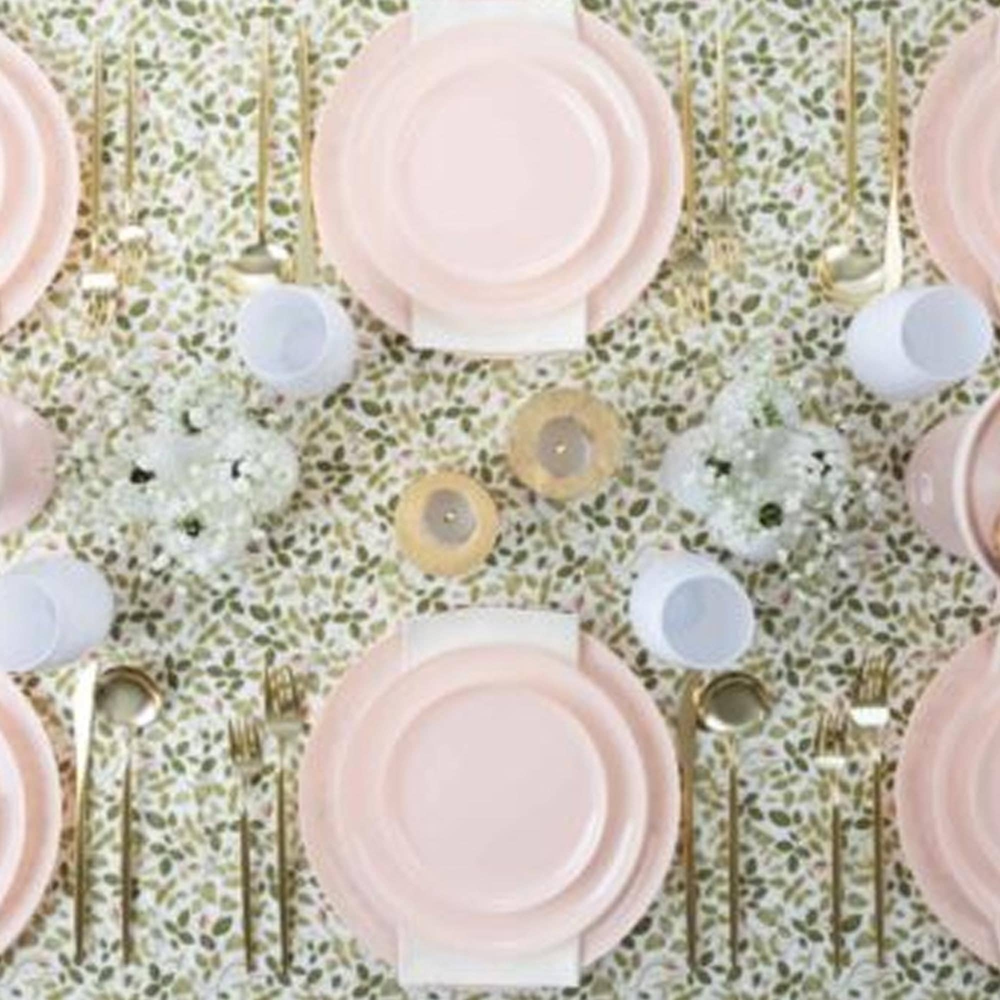 EcoQuality - Wholesale Disposable Plate - Tableware Disposable Pink Plastic Plates Dinner Party Edge9