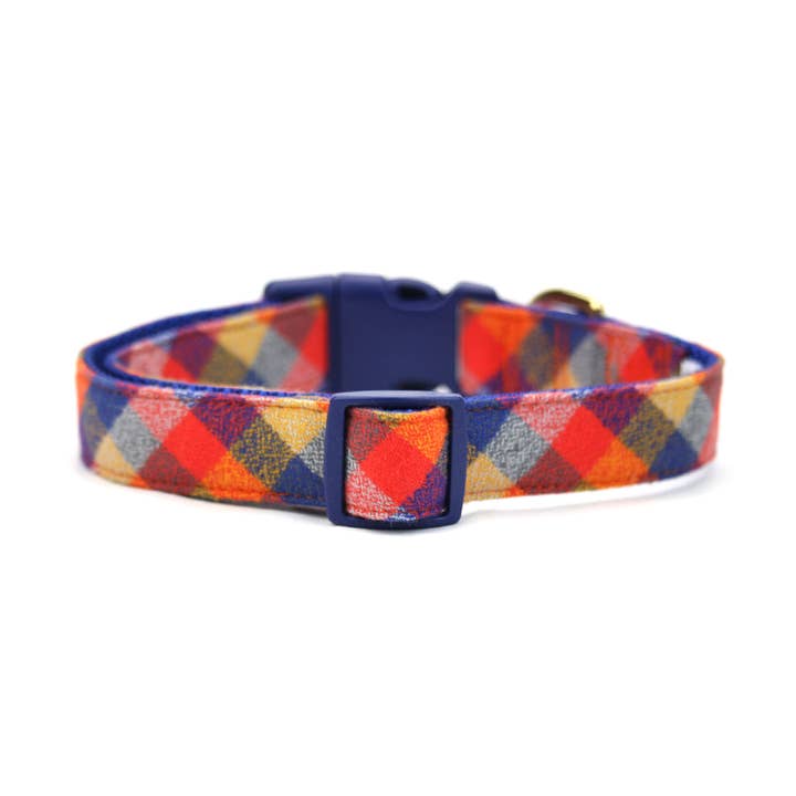 Felix Flannel Plaid Dog Collar for wholesale by Dusidog
