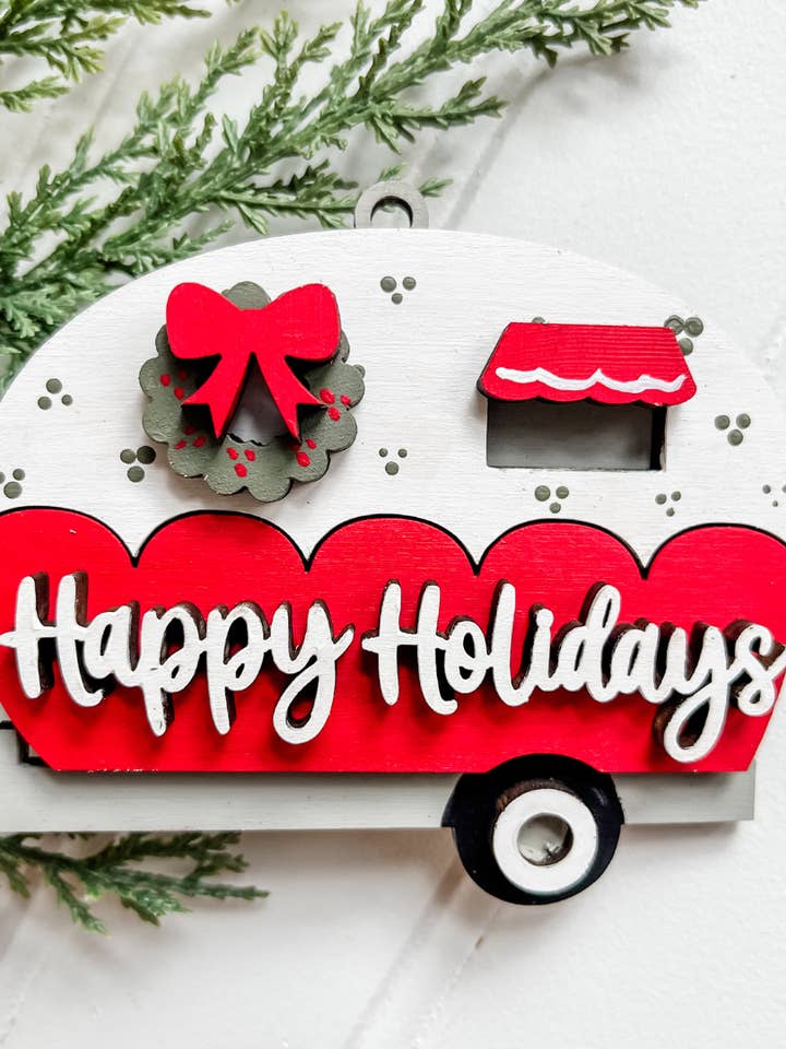 Kit creativo de adorno de bricolaje para autocaravanas Felices Fiestas para venta al por mayor de Country Roads Rustic Decor