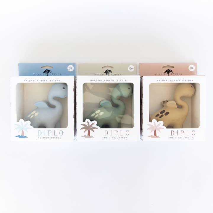 Winnie Parkes - Wholesale Teether (Not Clip-On) - Baby - Diplo the Dino-Dragon Natural Rubber Teether