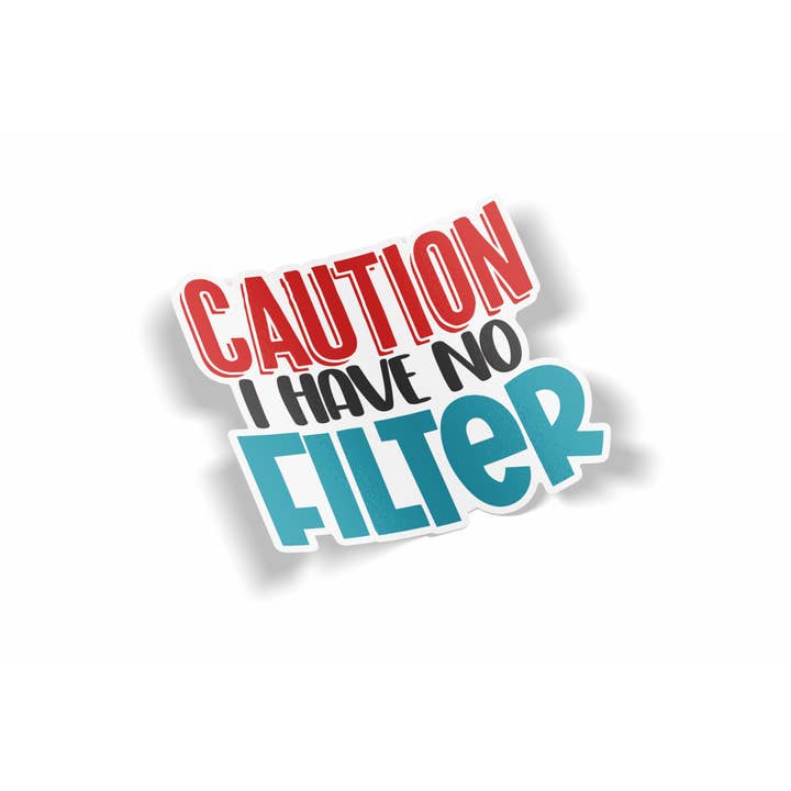 Varning Jag har inget filter klistermärke för wholesale av JE Creates