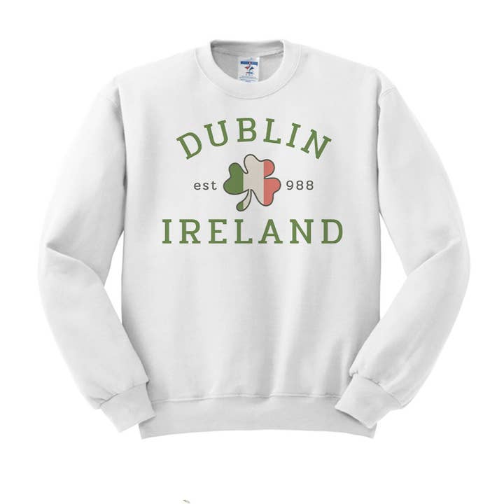 Lucky Luna Apparel - Wholesale Graphic Sweatshirt - Women's - Dublin Ireland Crewneck Sweatshirt