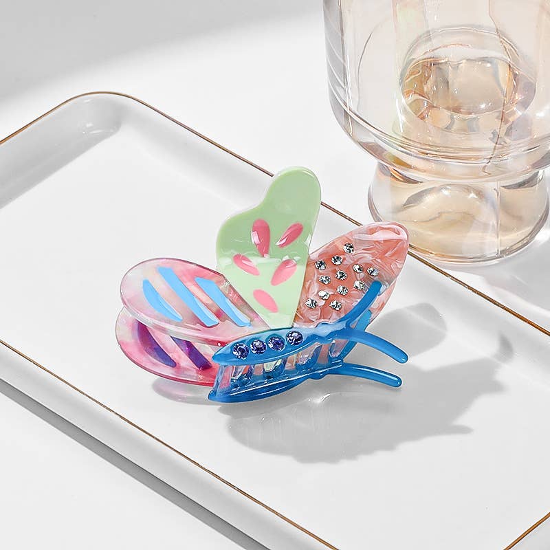 SOMETHING MINTY - Wholesale Hair Clip - Women's - Side Butterfly Hair Claw Clip0