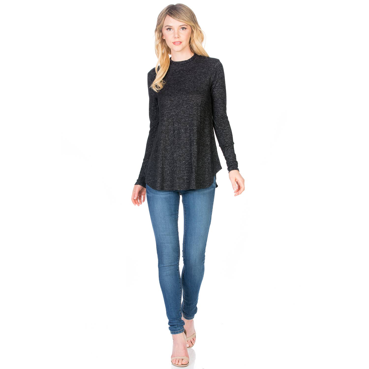 Azules Clothing - Wholesale Tunic - Women's - ATP-2289HC Mock Neck Long Sleeve Knit Tunic7