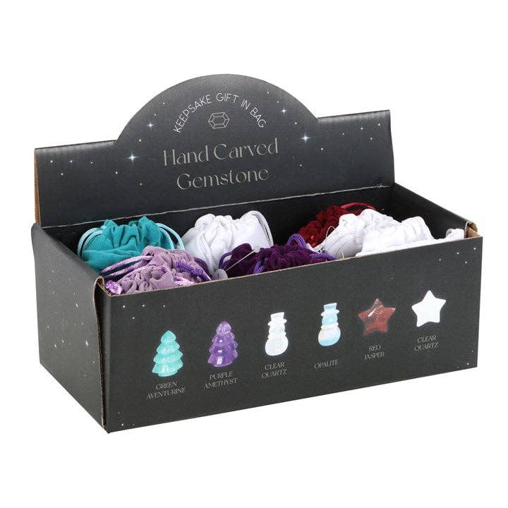 Something Different Wholesale - Wholesale Spirituele steen/kristal - Set van 12 gemengde kerstkristallen in display2