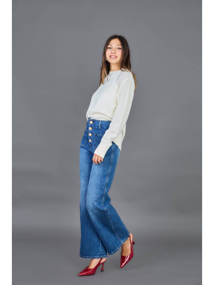 ANA & LUCY - Wholesale Jeans - Women's - Wide-Leg Jeans (Button Closure) "Audrey" - ANA & LUCY20