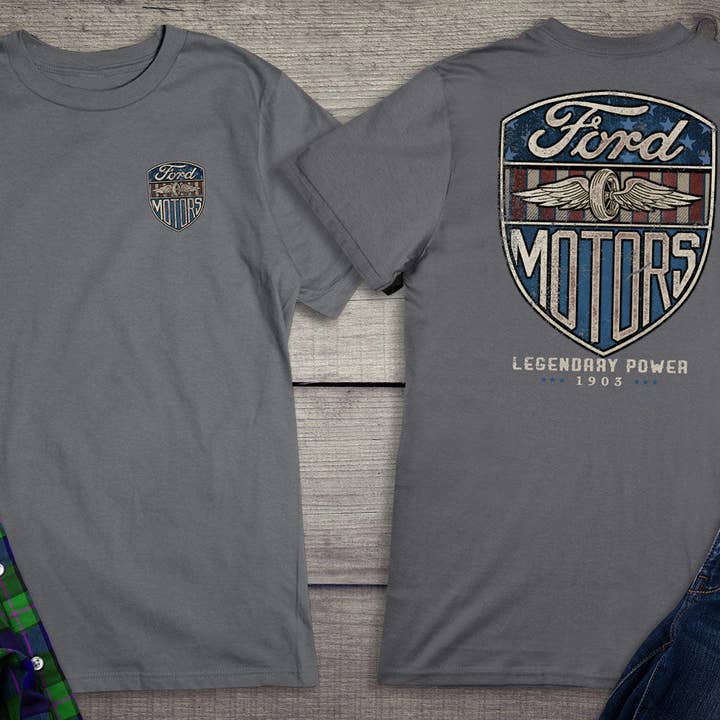 Artopia - Wholesale Screen Printed T-Shirt - Unisex - Ford Motor Company, Vintage Ford Motors T-Shirt5