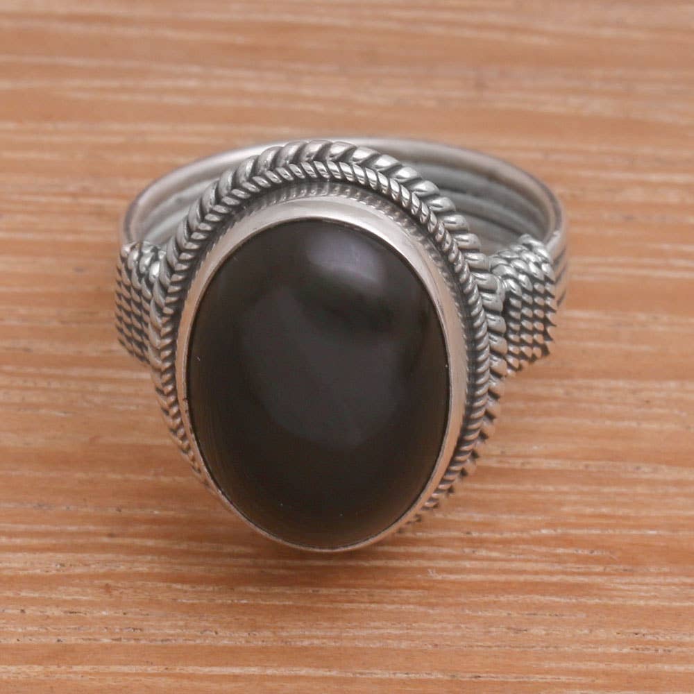 NOVICA - Wholesale Cocktail/Statement Ring - Captivating Onyx Cocktail Ring