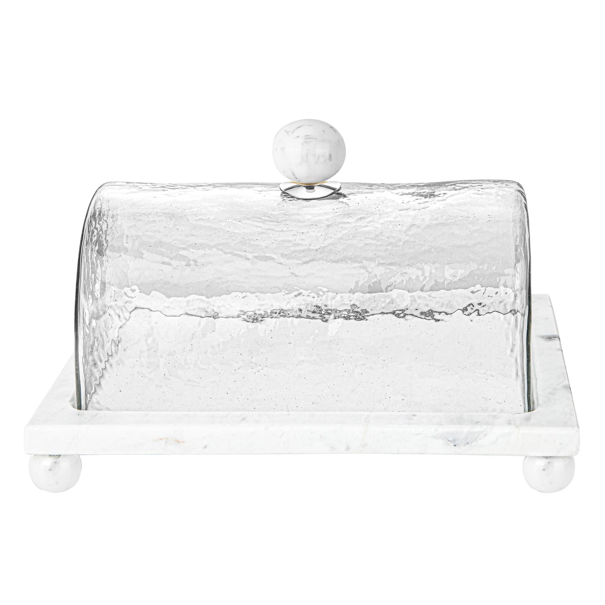 CLASSIC TOUCH DECOR INC. - Wholesale Cake Stand - Marble Cake Plater with Glass Cover and Ball Knob - 10.4"L12
