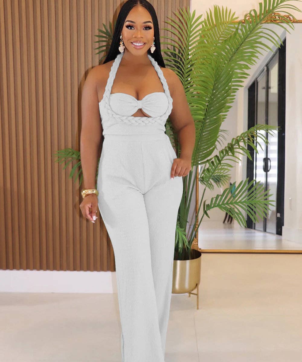 Aria Romance - Wholesale Top & Pant Set (NOT Loungewear) - Women's - Bandeau Wide Leg Jumpsuit2