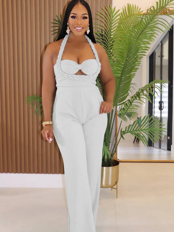 Aria Romance - Wholesale Top & Pant Set (NOT Loungewear) - Women's - Bandeau Wide Leg Jumpsuit2