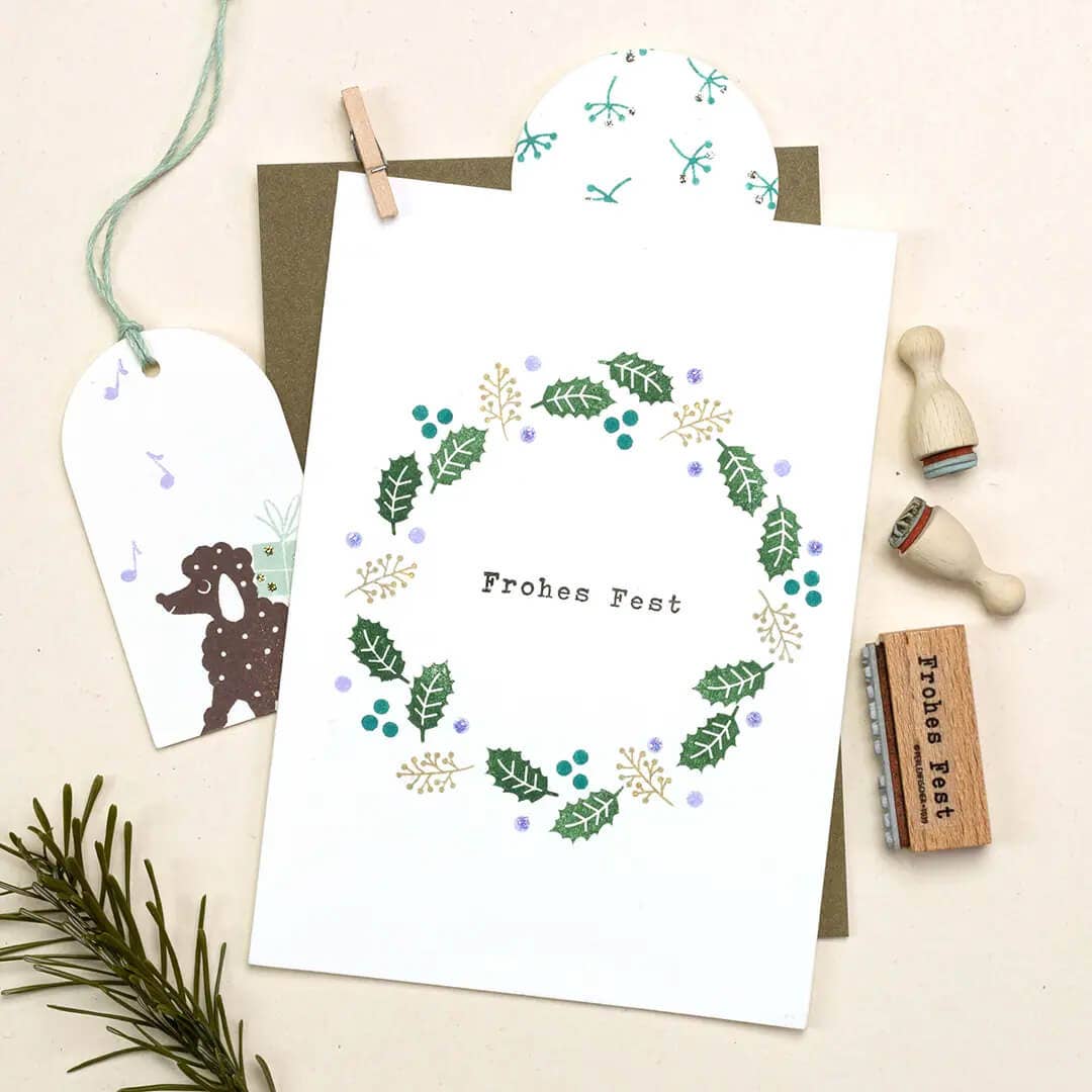 Perlenfischer - Wholesale Rubber/Decorative Stamp - 12x Stamp | Small Holly Leaf2