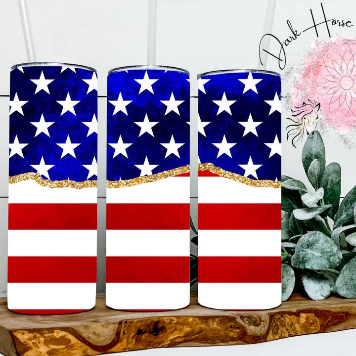 Stjerner og striber/Patriotisk/Flag/Amerikansk/Tumbler for engroshandel hos Dark Horse Dream Designs LLC