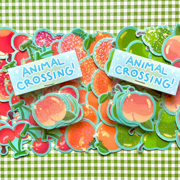 Pacotes de adesivos de frutas Mini Animal Crossing por atacado de Hollandaize Art
