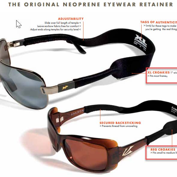 Hilco Vision - Vente Cordon à lunettes de vue / de soleil – unisexe - CROAKIES TENDANCE XL & REGULAR4