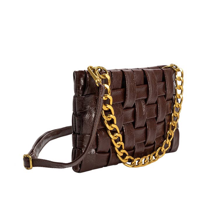 Melie Bianco - Wholesale Crossbody Bag - Women's - Mimie Mahagony Recycled Vegan Crossbody Bag