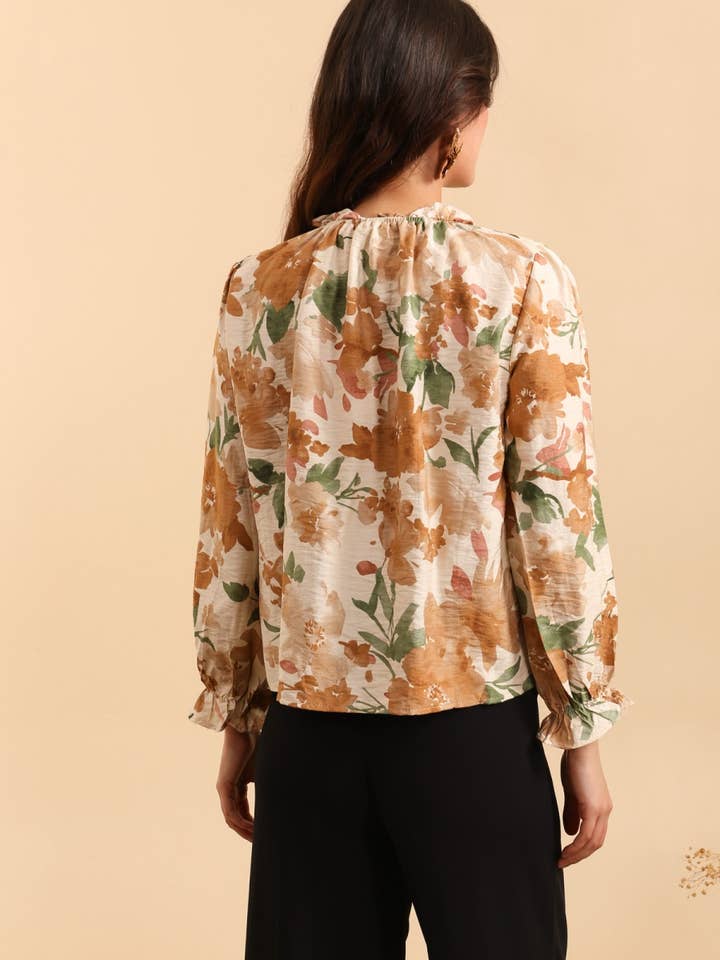 MOOYA - Wholesale Blouse - Women's - Floral long-sleeve blouse - M2019