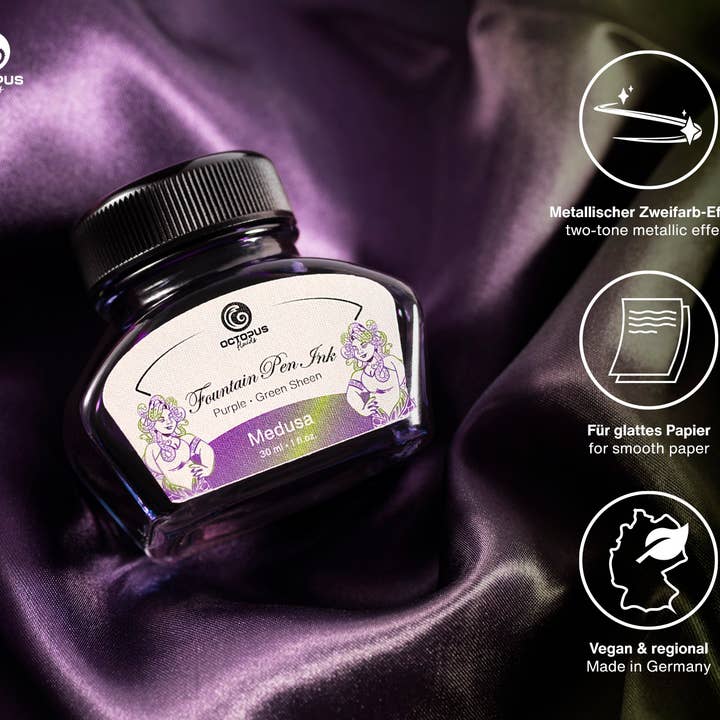Octopus Concept GmbH – Engroshandel Skriveblæk – Sheen Medusa lilla fyldepenblæk 30 ml1