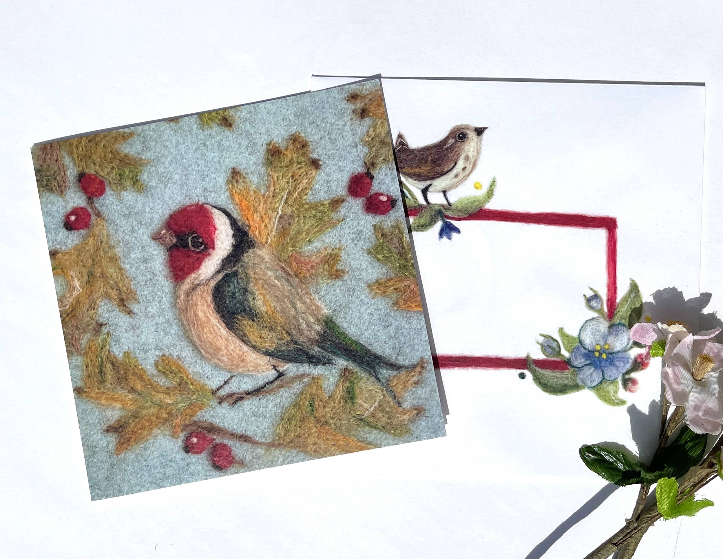 Sweet Liberty Belle - Wholesale Everyday Greeting Card - Gold Finch Greeting Card - Print of felt artwork1