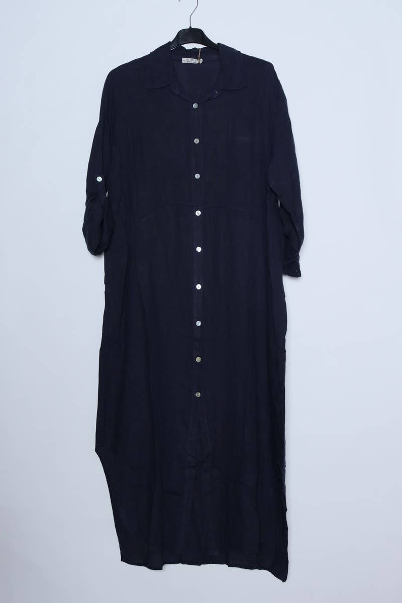 LÉA & LUC - Wholesale Dress - Women's - Long shirt dresses in 100% Linen REF. 14846