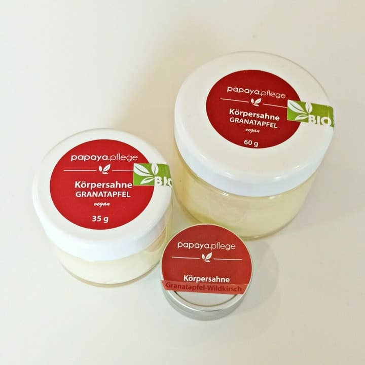 Crème pour le corps à la grenade végétalienne pour la vente par papaya.pflege