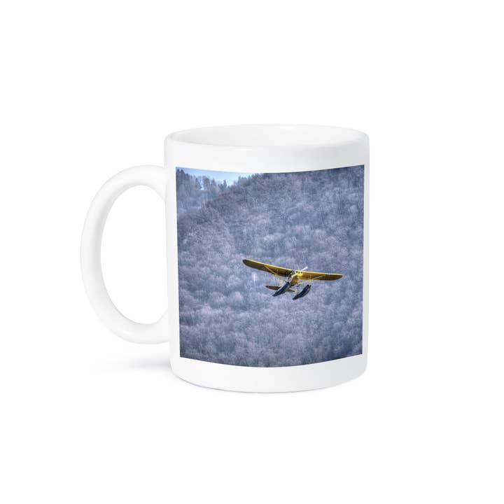 3dRose - Wholesale Coffee Mug - 3dRose, YELLOW AIRPLANE FLYING OVER LAKE COMO, Mug8