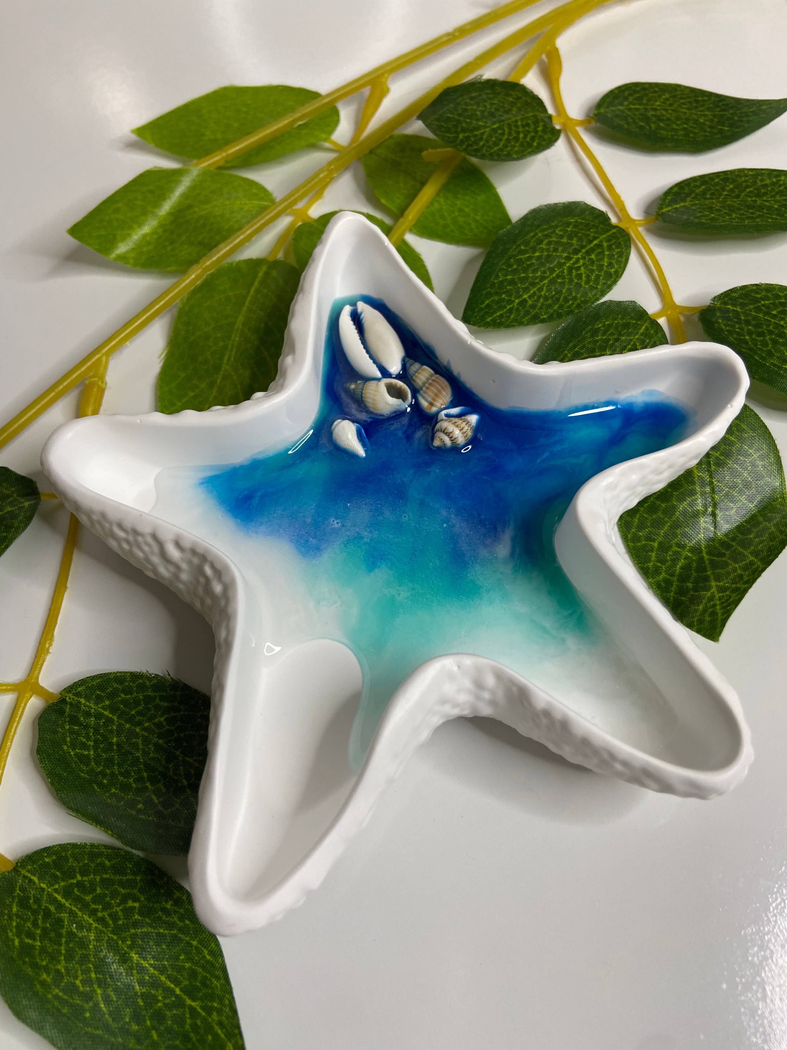 KraftzbyKenzie - Wholesale Jewelry Dish - Starfish Shaped Ocean/Beach Wave Jewelry Dish| Concrete Tray5