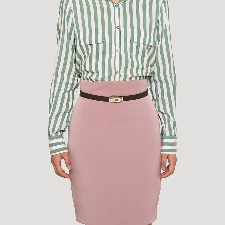 Voemièn - Wholesale Belt - Women's - Baronne in Dark Brown Togo Leather Belt1