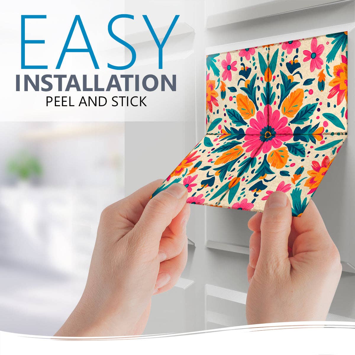 Mi Alma LLC - Wholesale Wall Tile - Floral Vintage Colorful Retro Design Multicolor beautiful backsplash Model - L8111