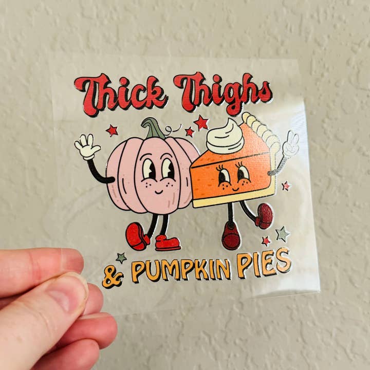 Oily Graphic Creations - Wholesale Sticker - Cute Pumpkin & Pie-UV DTF 4in Decal2