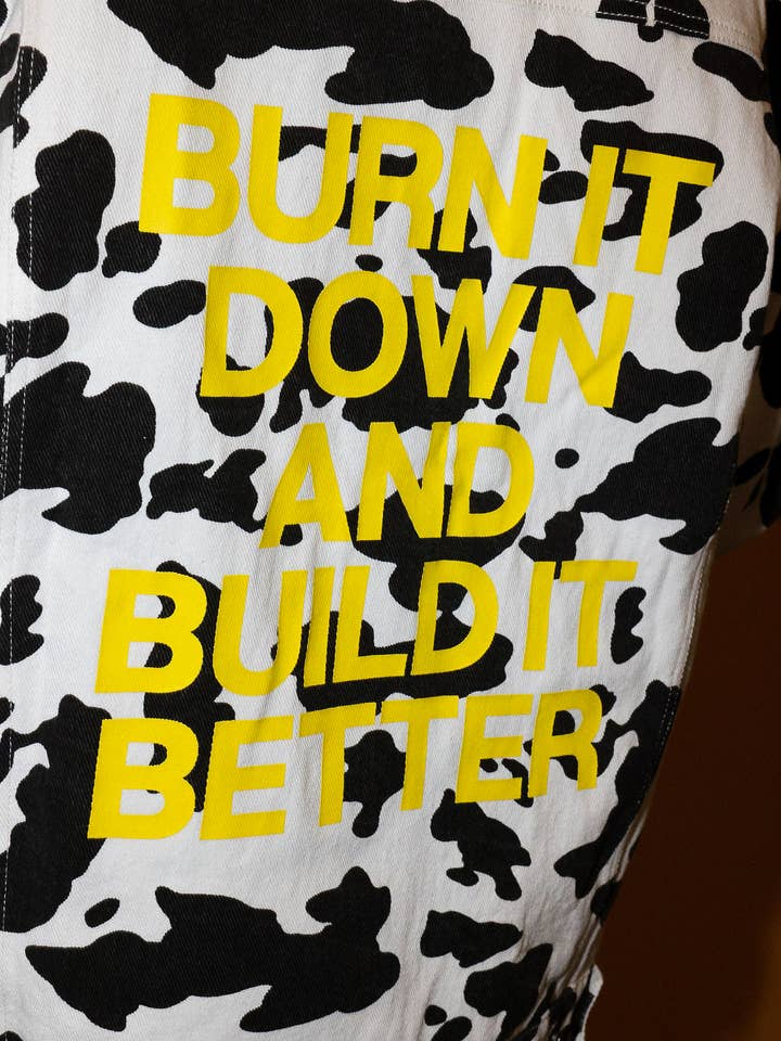 Burnt Toast - Wholesale Denim jacket – Women's - **PRE-ORDER: ships by 11/17** Burnt Toast Mayhem Patch Cow Denim Jacket5