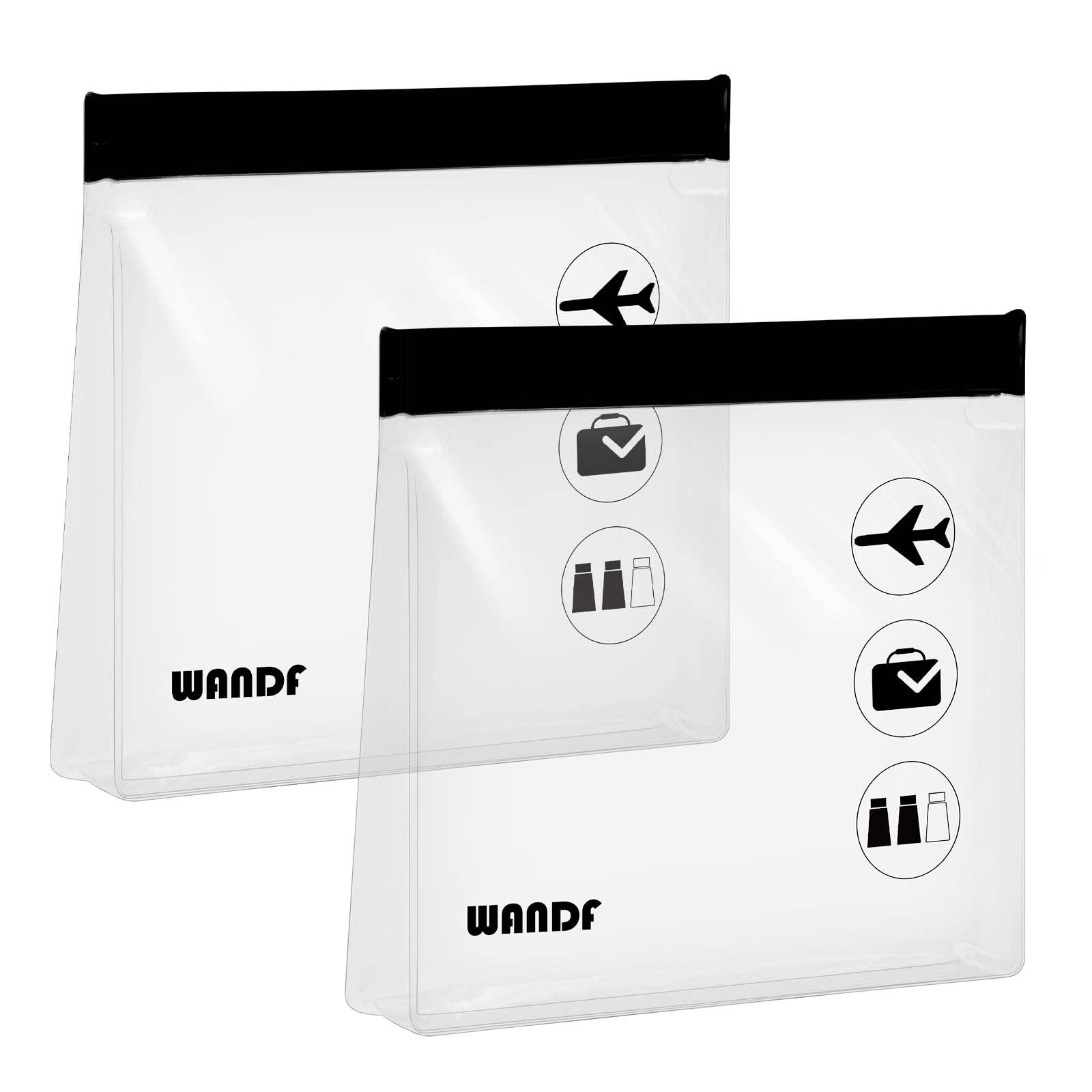 wandf - Vente Trousse de toilette – unisexe - Trousse de toilette de voyage 3-1-1 transparente WANDF approuvée par la TSA13