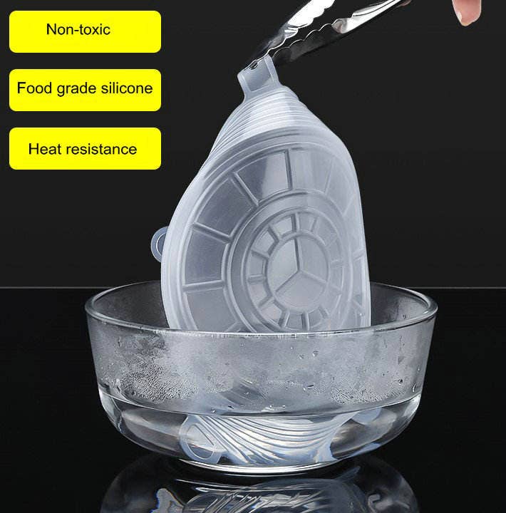 Farben mischen und anpassen Wiederverwendbare elastische Silikondeckel in Lebensmittelqualität, 6 Stück, Mindestbestellmenge 10 Stück für den Großhandel auf Faire22