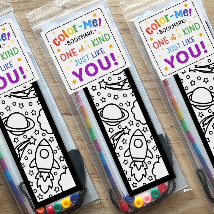 Outer Space Bookmark Coloring Craft Kit for Kids for wholesale by Calenlou Crafts