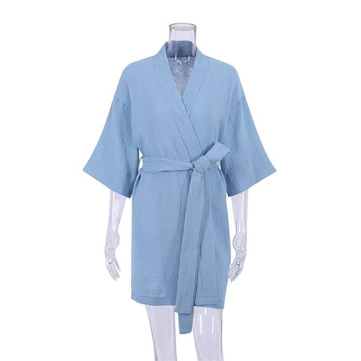 Plush Looks - Venta al por mayor Bata - Mujer - Bata corta de gasa de doble capa