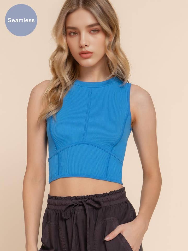 ,...SI-26438 CORSET-LIKE SEAMLESS RIB TANK TOP for wholesale by 42POPS