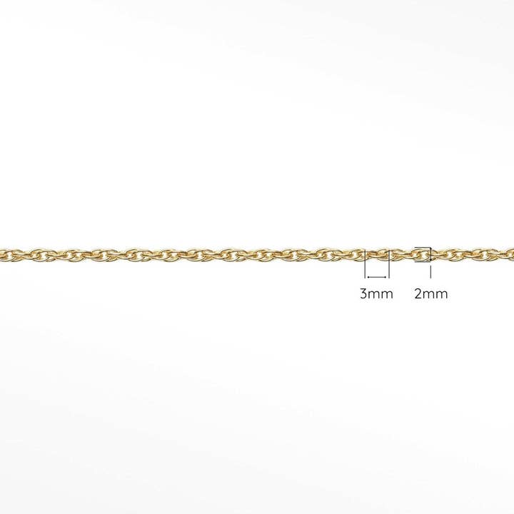 Wholesale Rope 3x2mm Yellow Gold Filled Chain for Permanent Jewelry Sold by the inch for wholesale by Nina Wynn Pro Shop