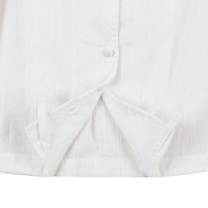 ToTo Heros - Wholesale Button Down Shirt - Kids - Reese Wide Collar Cropped Blouse3