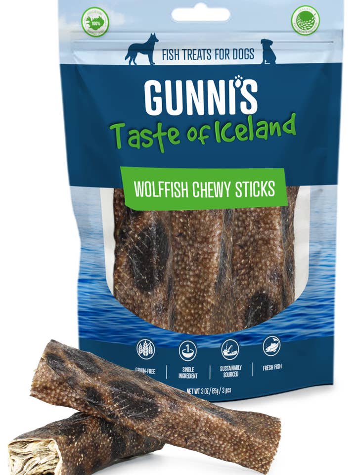 3 PACK WOLFFISH CHEWY STICKS for wholesale by Gunni's Pet