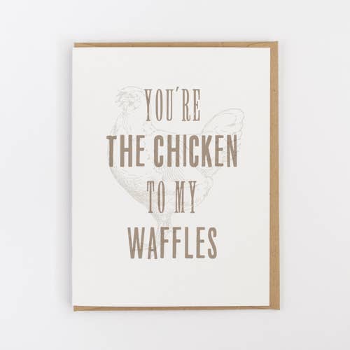 Jerry and Julep, LLC - Wholesale Love Card - Chicken and Waffles Greeting Card