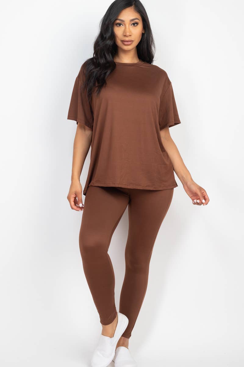 CAPELLA APPAREL - Wholesale Lounge Set - Women's - Oversized T-shirt & Leggings Set3