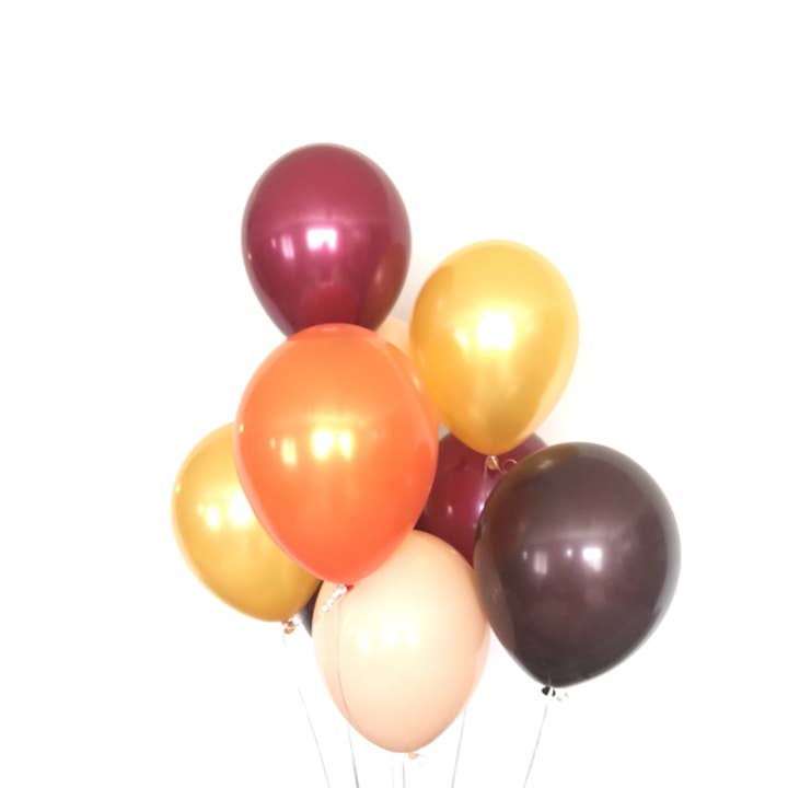 Hullaballoons - Wholesale Balloon - Fall Blush and Burgundy Balloons | Set of 10 Latex Balloons