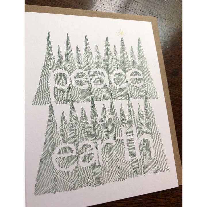 Rachelink Cards & Illustrations - Wholesale Christmas Card - Peace on Earth Forest Holiday Card1