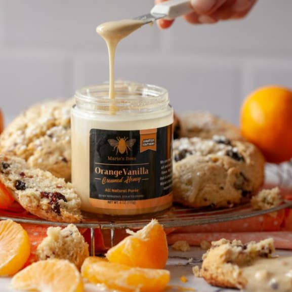 Miel crémeux à l'orange et à la vanille pour la vente par Marie's Bees