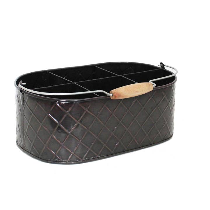 Portautensili in bronzo lucido intrecciato a sei scomparti per la vendita all'ingrosso da parte di Wilco Home