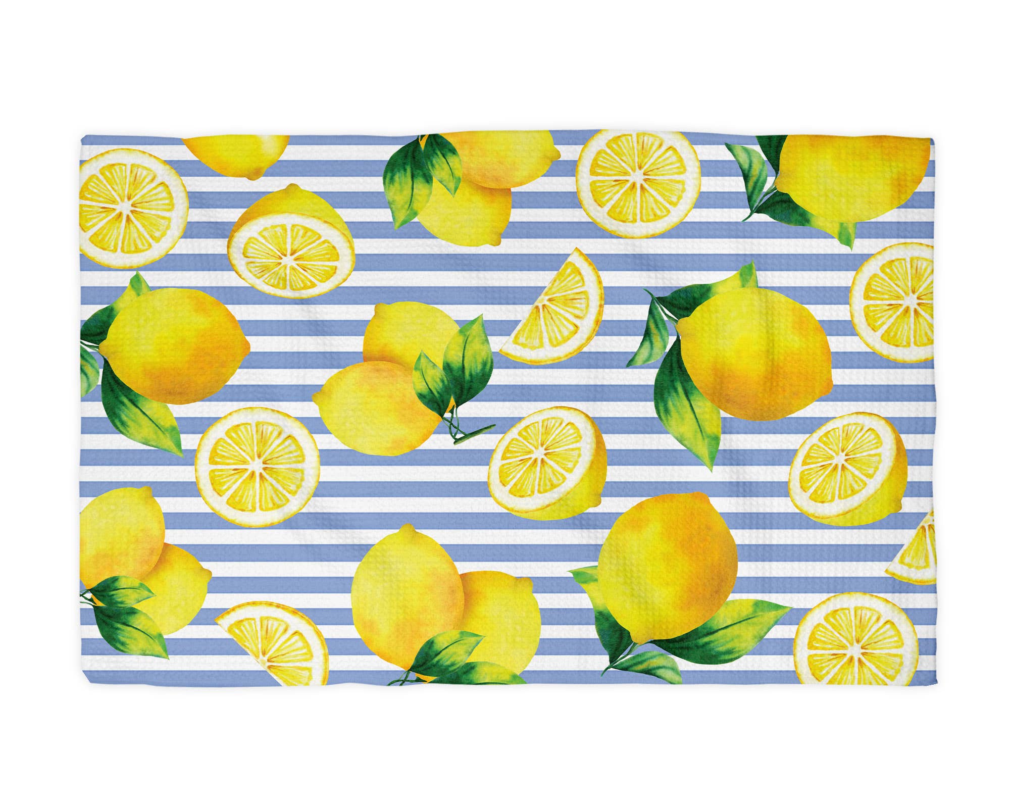 Canary Road - Wholesale Tea Towel - Lemon Stripe Citrus Summer Fruit Market Kitchen Towel Waffle1